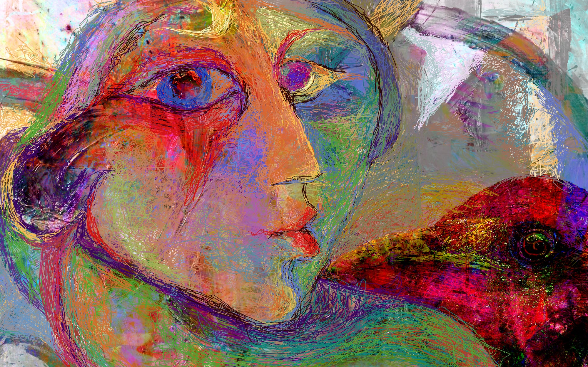 The Bird Kisser 48X30